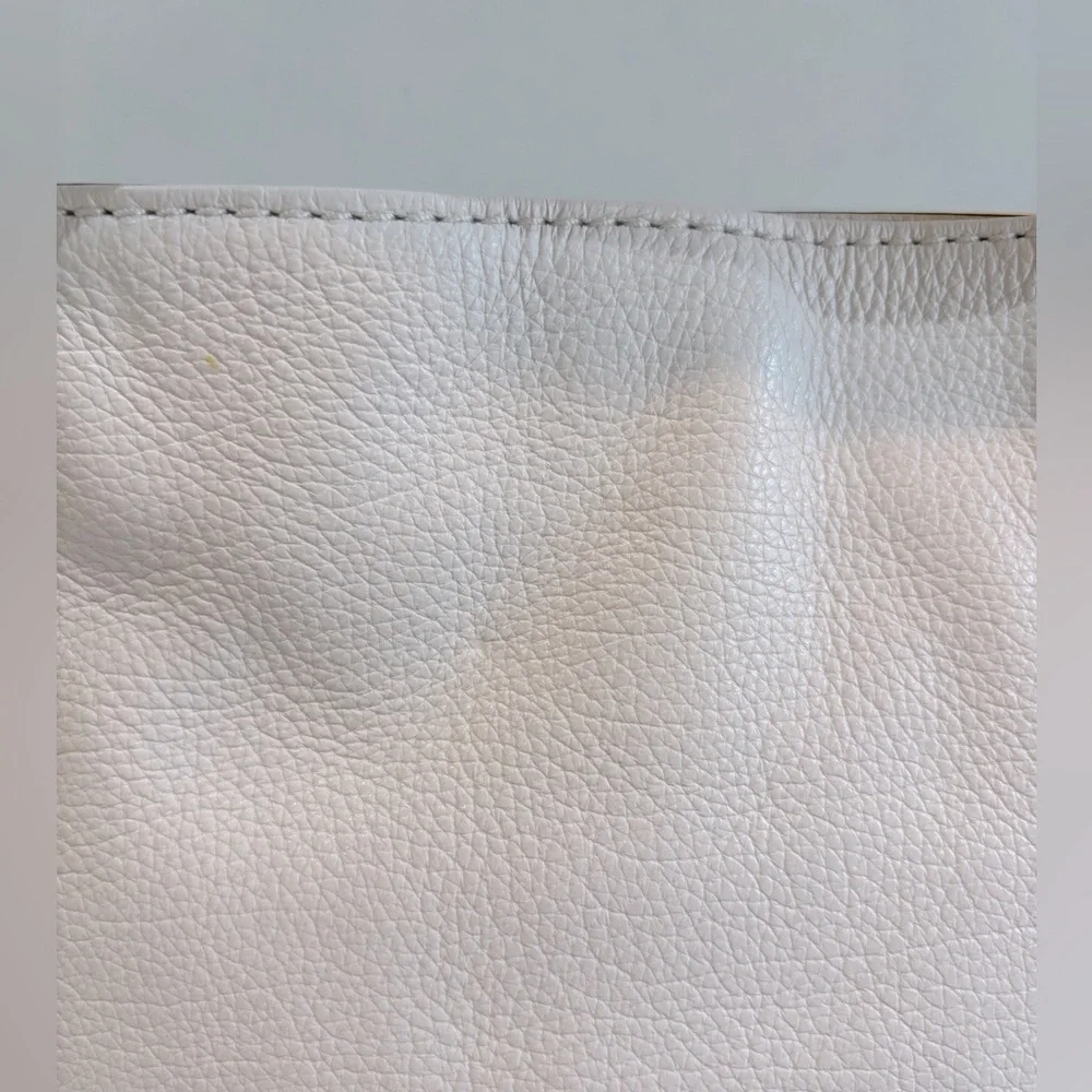 orYANY Small White Leather‎ Satchel Handbag with Zipper Sides